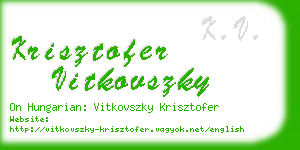 krisztofer vitkovszky business card